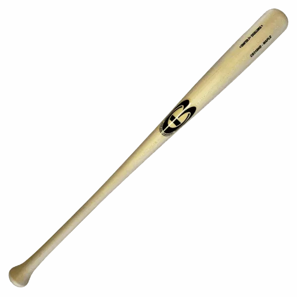 Wooden baseball bat with engraved logo