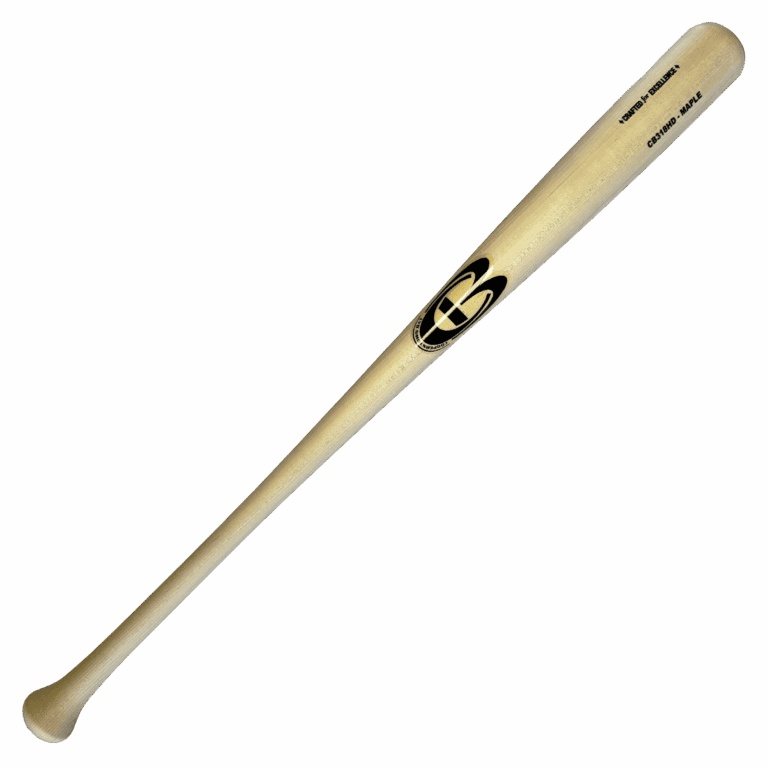 Wooden baseball bat with engraved logo
