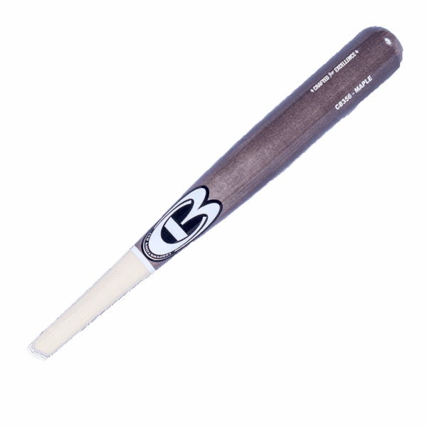 Gray maple baseball bat with logo