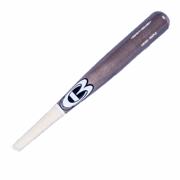 Gray maple baseball bat with logo