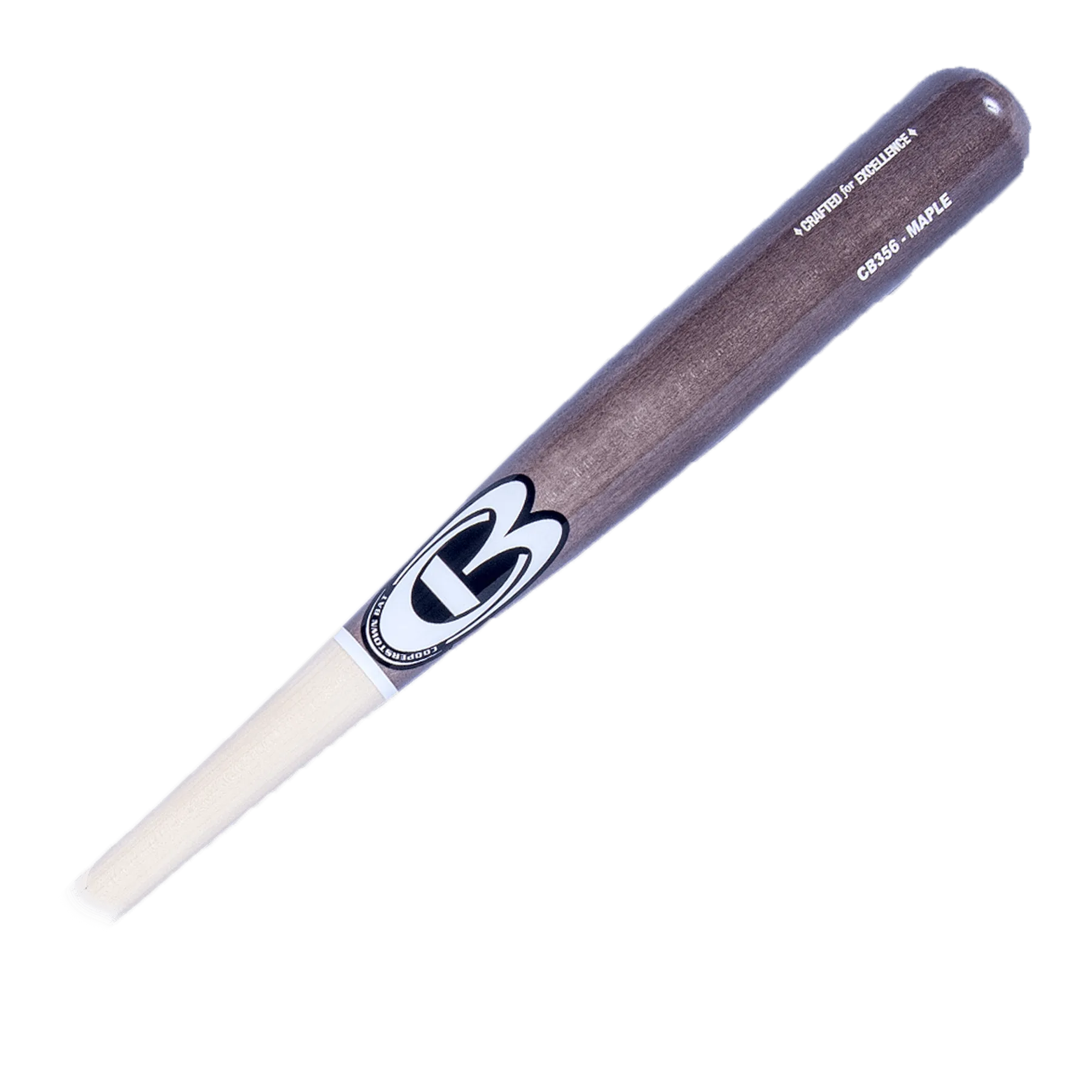 Gray maple baseball bat with logo