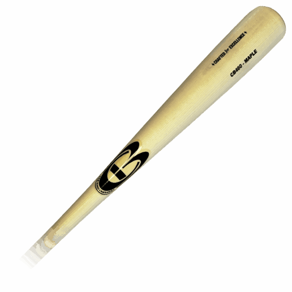 Wooden baseball bat with engraved logo