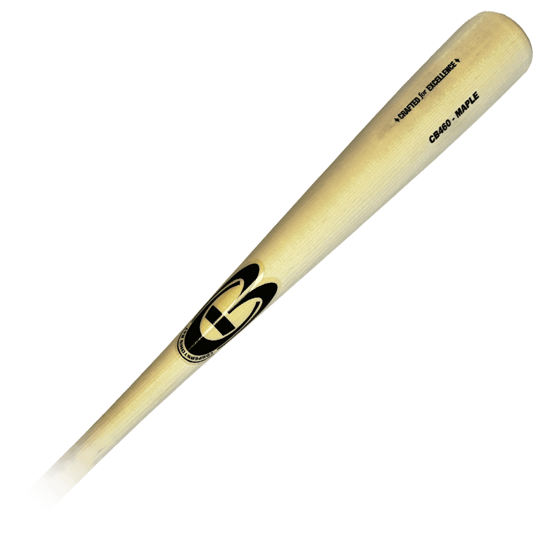 Wooden baseball bat with brand logo