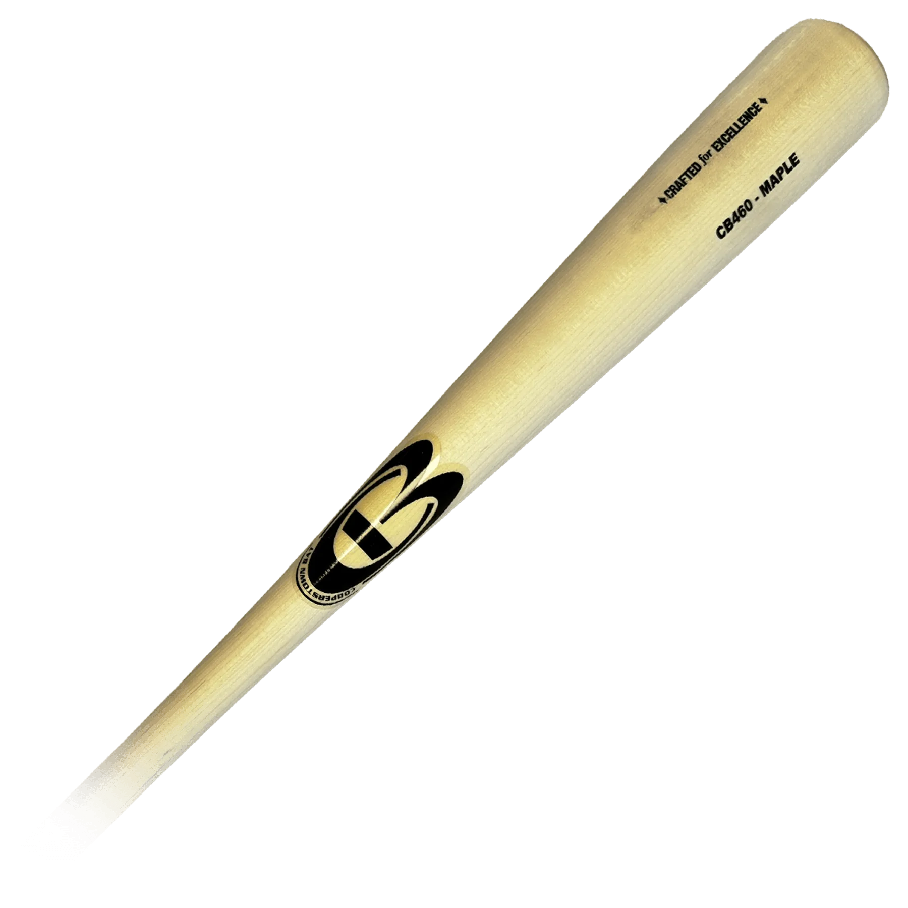 Wooden baseball bat with engraved logo
