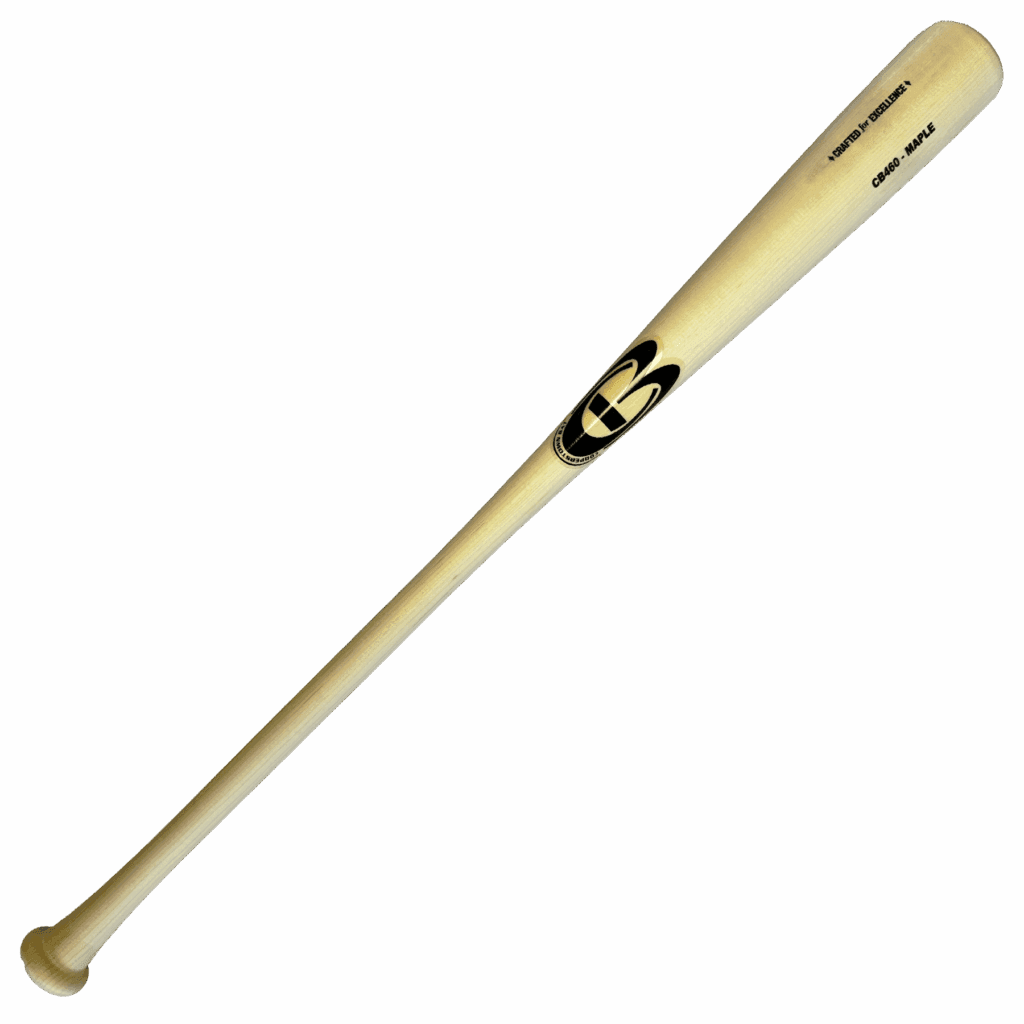 Wooden baseball bat with brand logo