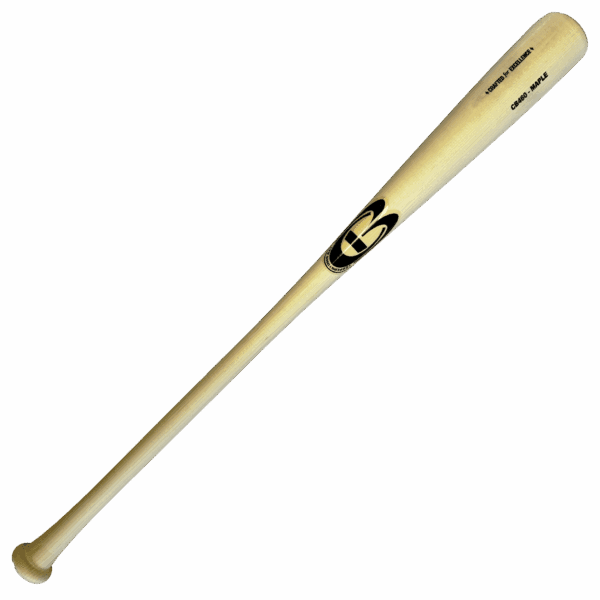 Wooden baseball bat with brand logo