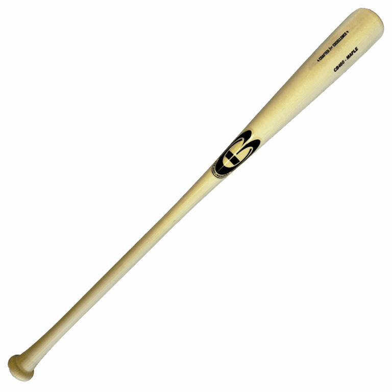 Wooden baseball bat with brand logo