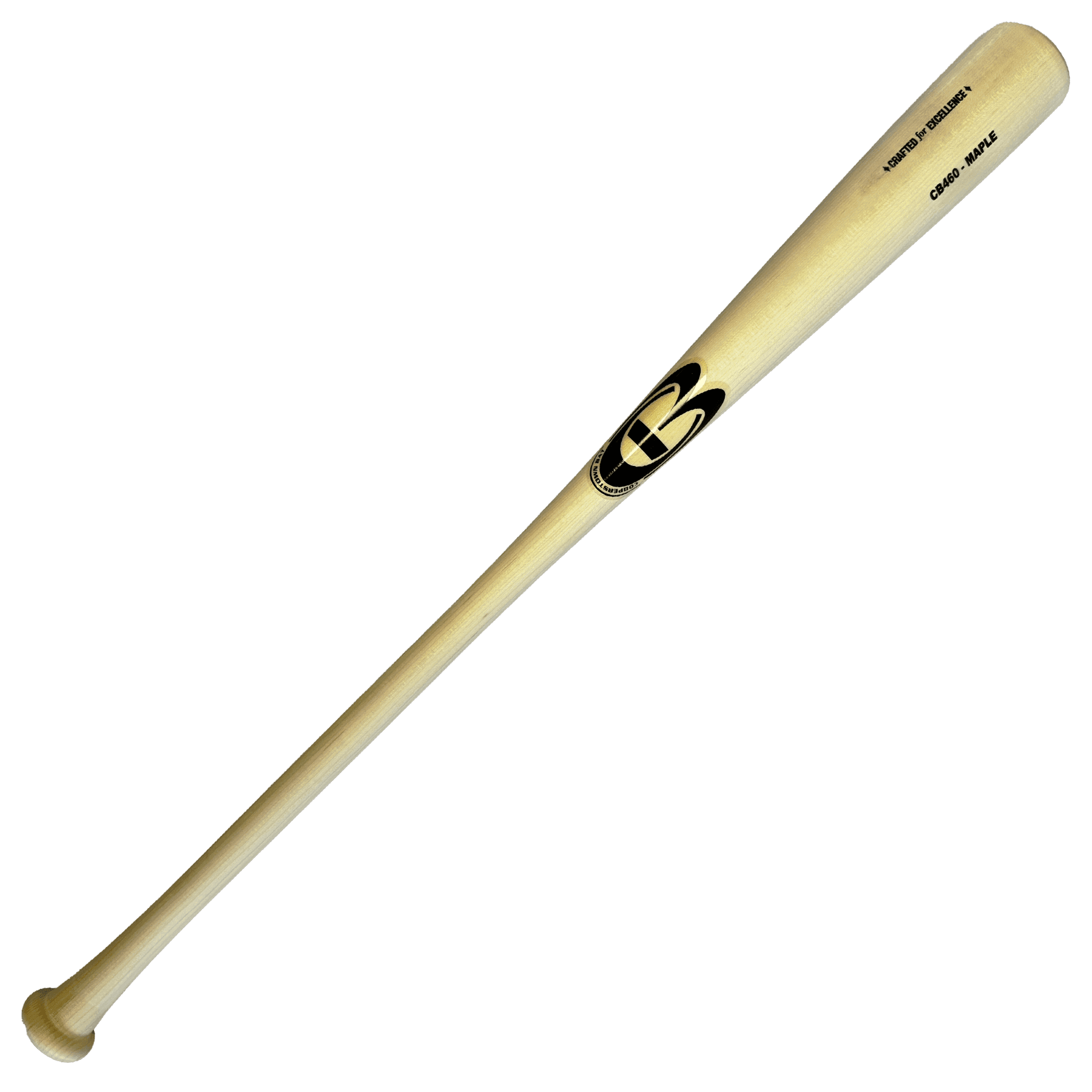 Wooden baseball bat with brand logo