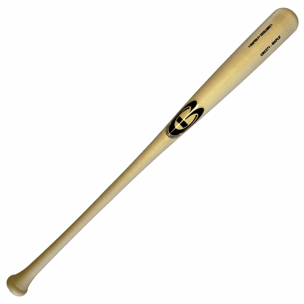 Wooden baseball bat on black background.