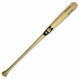 Wooden baseball bat on black background.