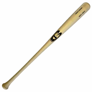 Wooden baseball bat on black background.