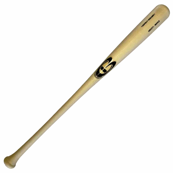 Wooden baseball bat on black background.