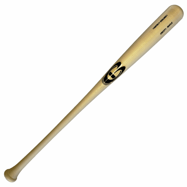 Wooden baseball bat on black background.
