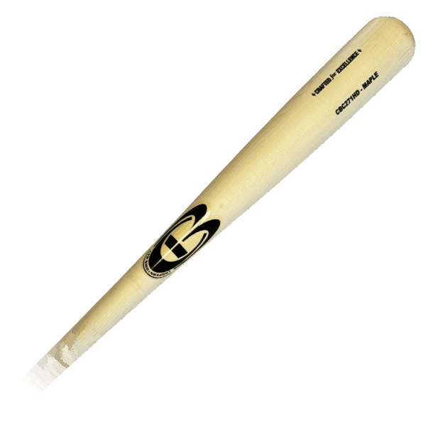 Maple wood baseball bat, brand logo visible.