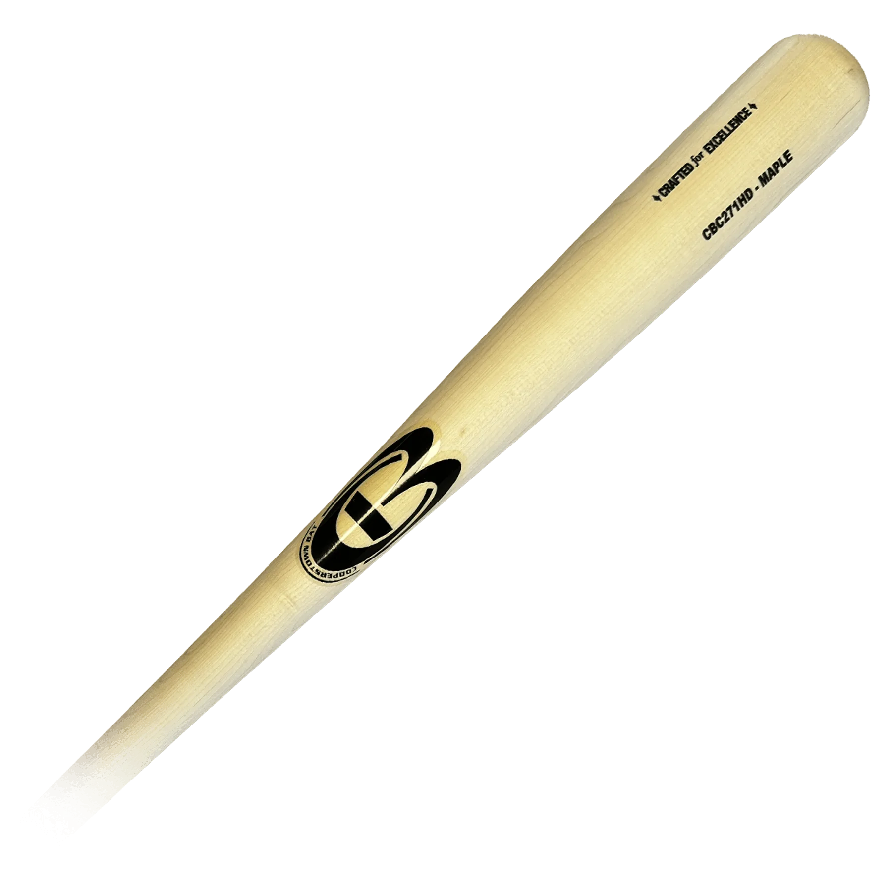 Maple wood baseball bat, brand logo visible.