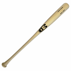 Wooden baseball bat on black background.