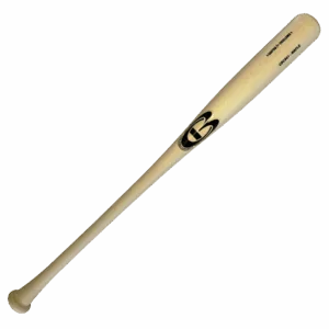 Wooden baseball bat on black background.