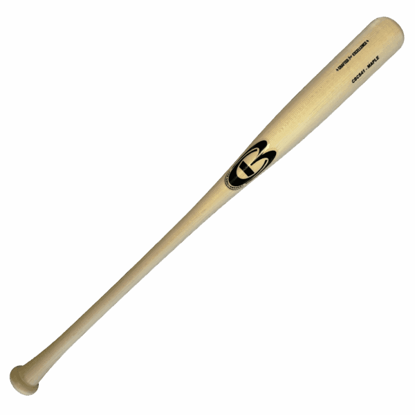 Wooden baseball bat on black background.