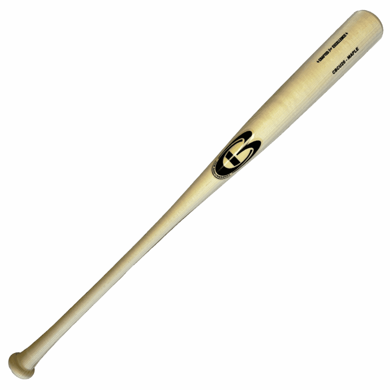 Wooden baseball bat with engraved logo