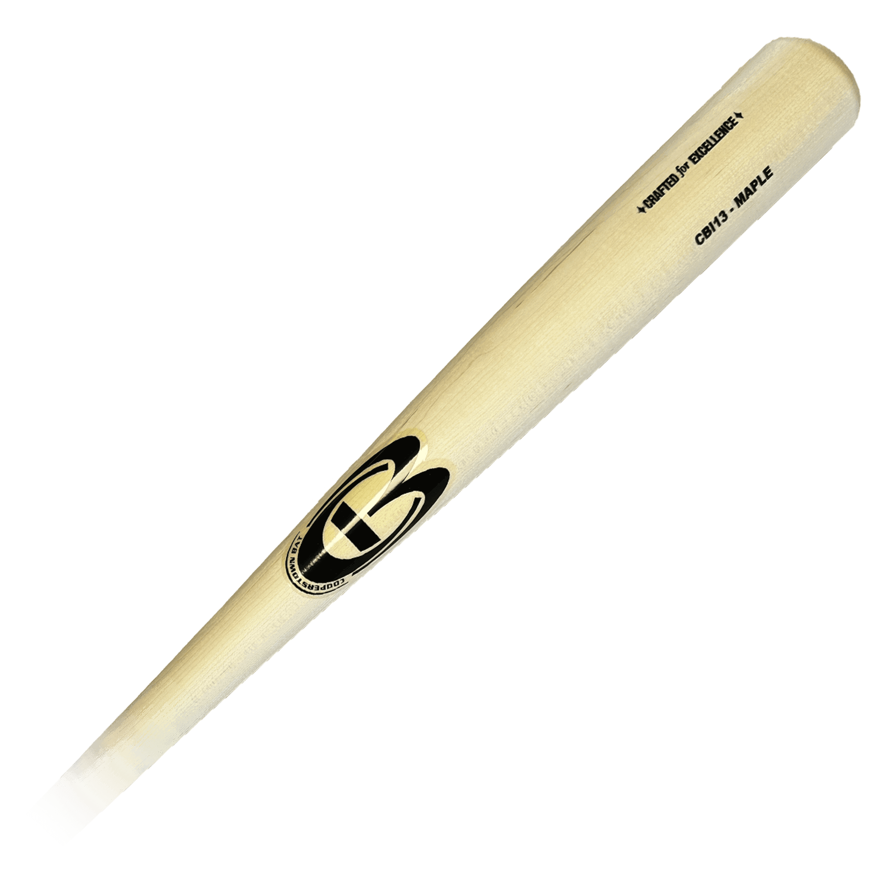 Wooden baseball bat with logo