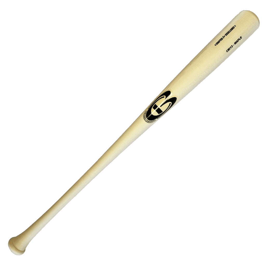 Wooden baseball bat with logo