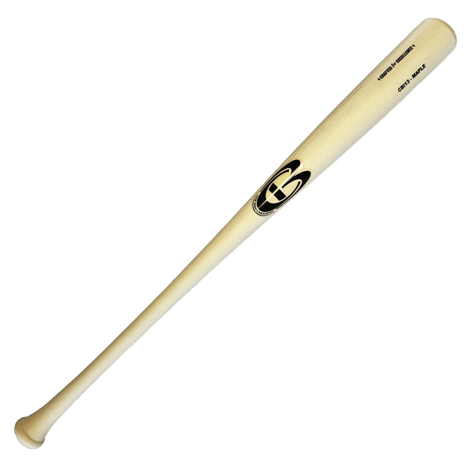 Wooden baseball bat with logo