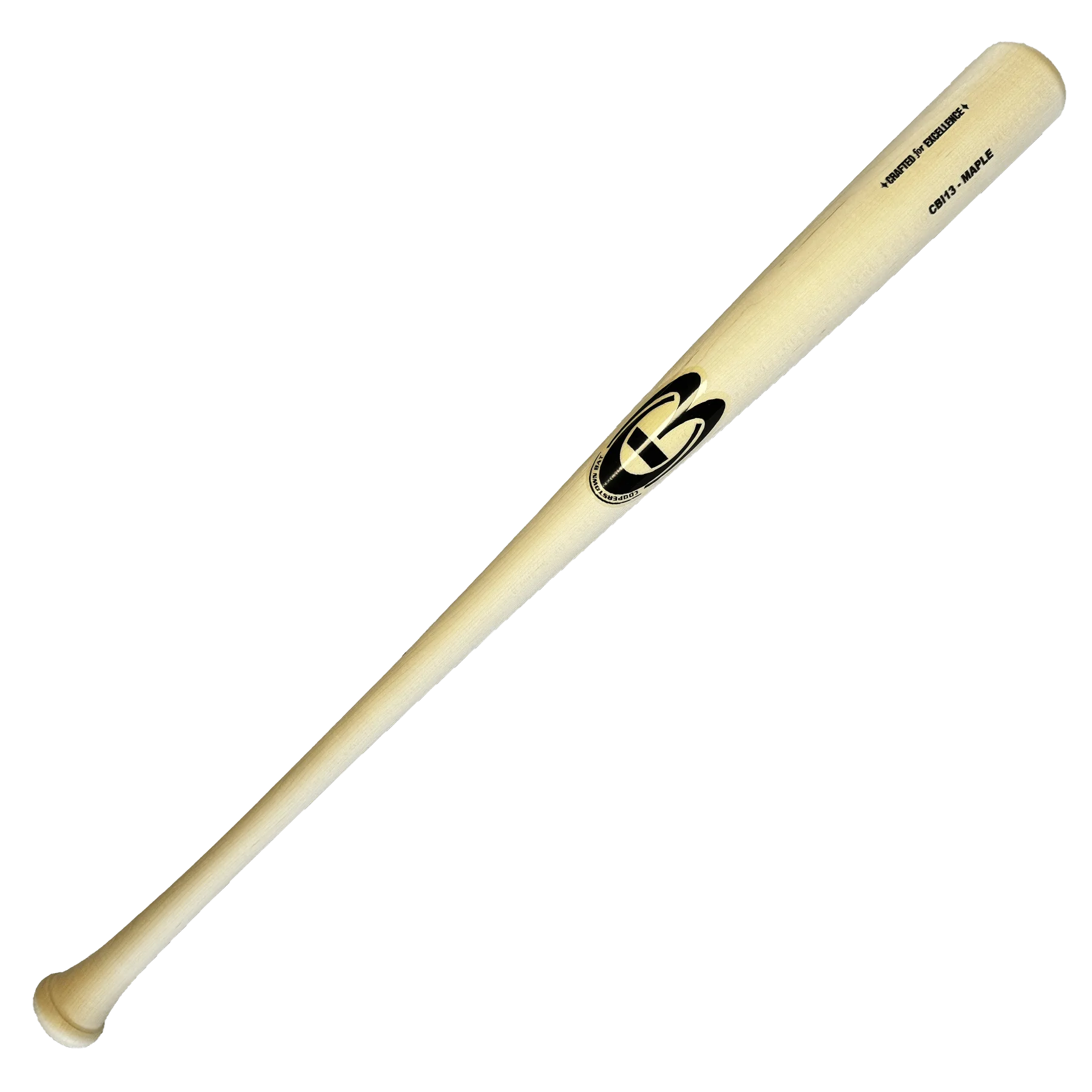 Wooden baseball bat with logo