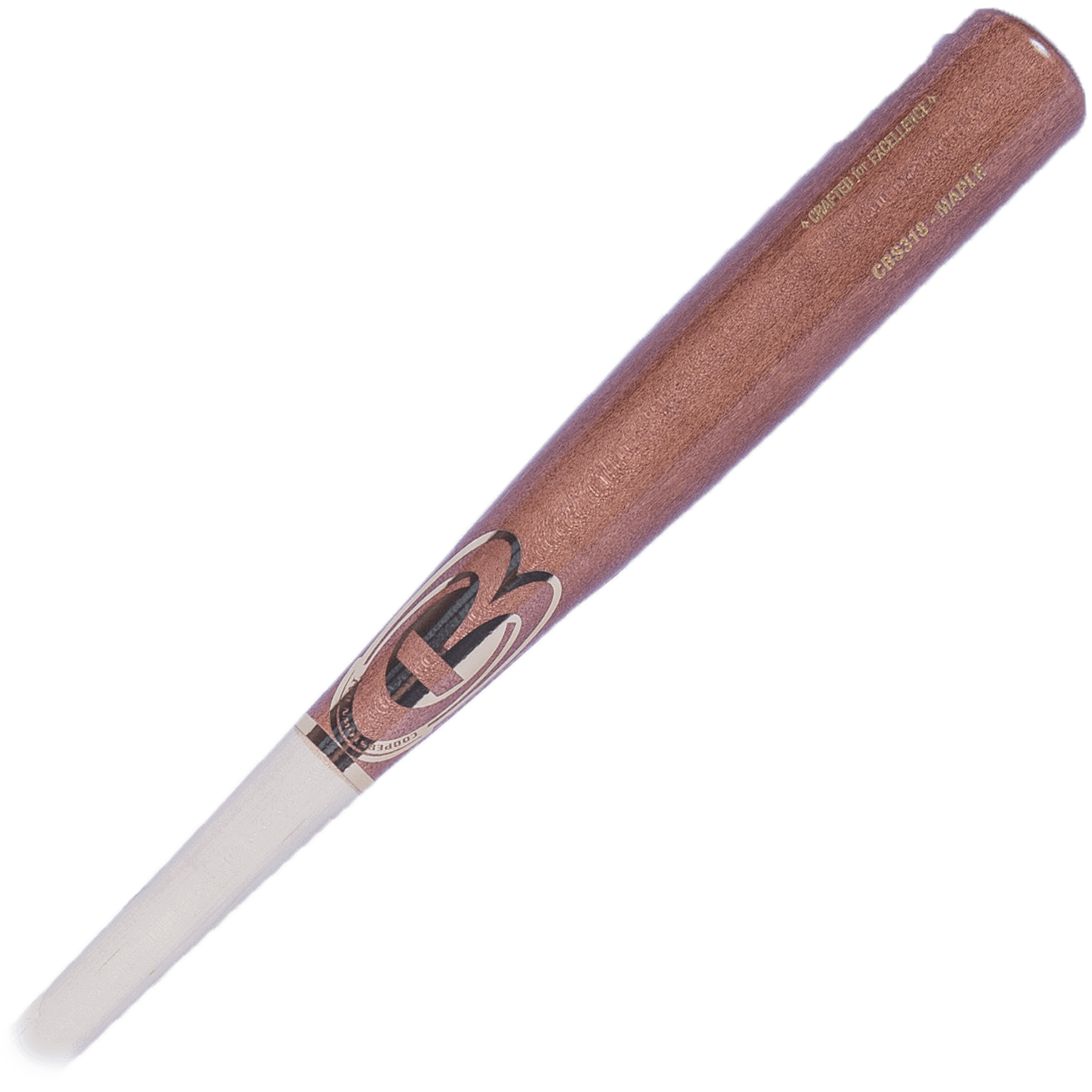 Wooden baseball bat with logo design