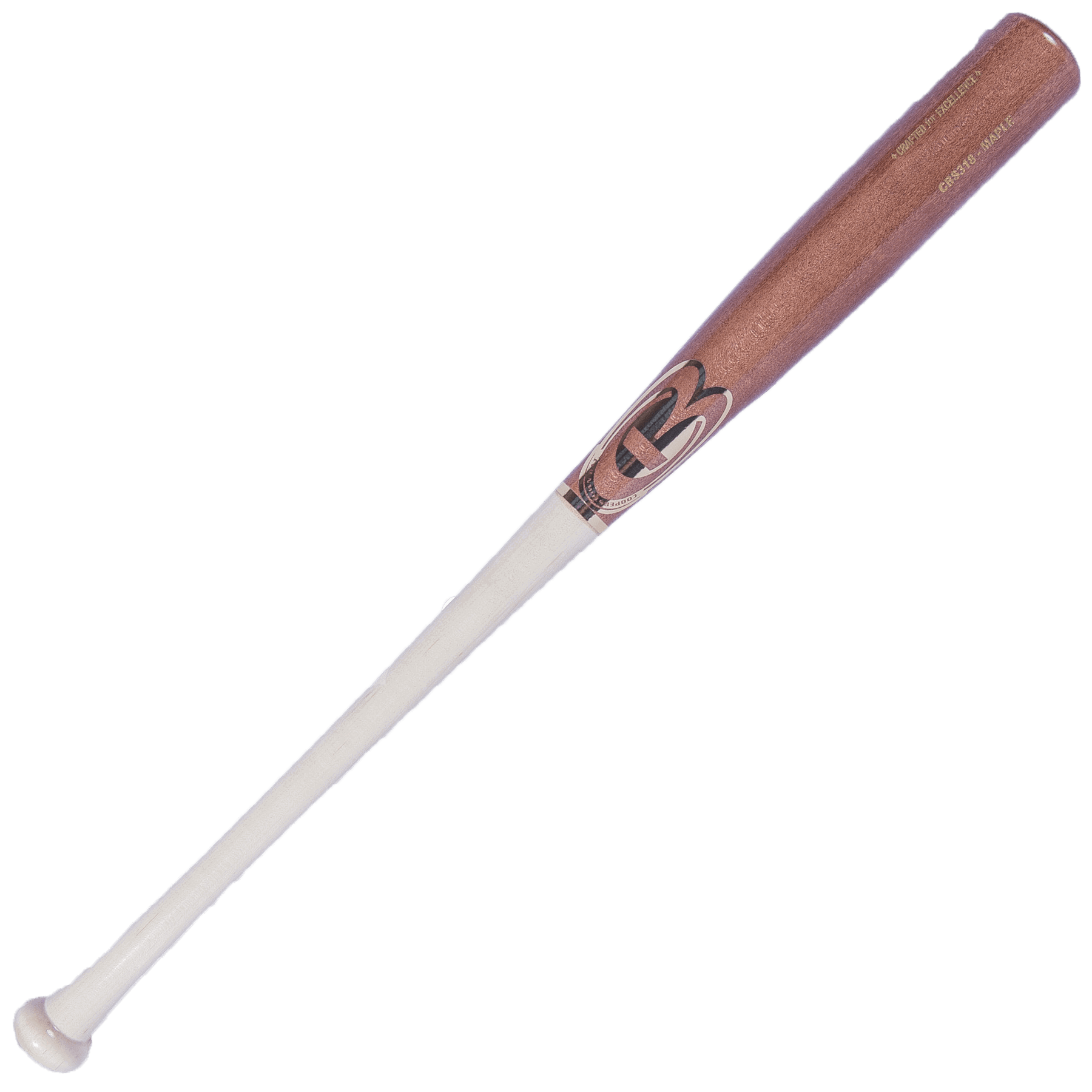 Wooden baseball bat with logo design