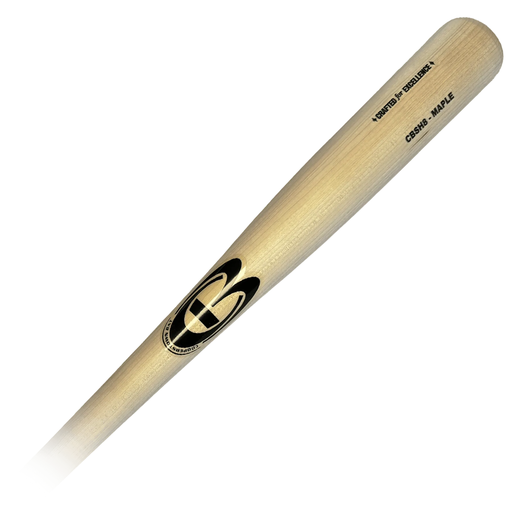 Wooden baseball bat with logo