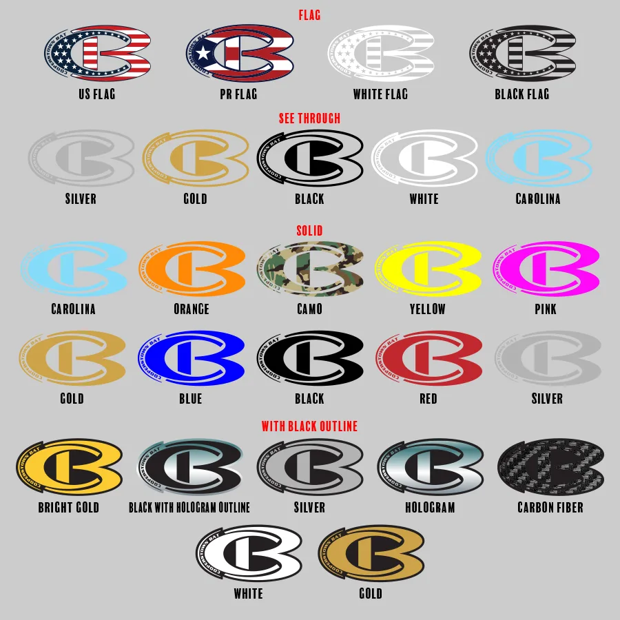 Various colored circular logos with different patterns.