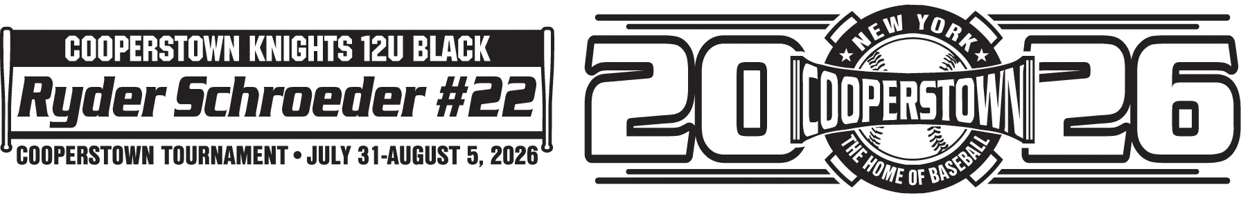 Cooperstown Knights 12U Black 2026 tournament graphic