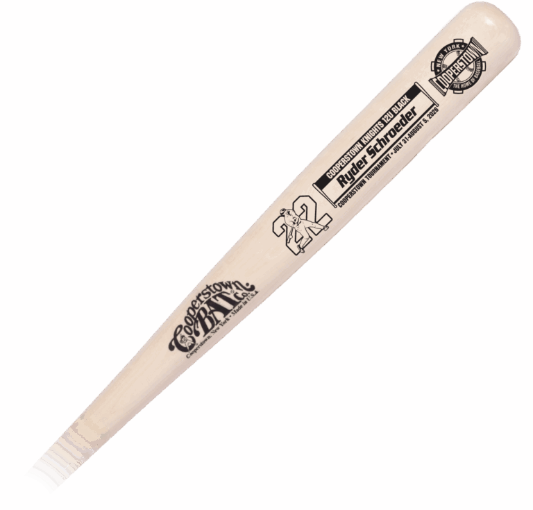 Custom engraved Cooperstown youth baseball bat