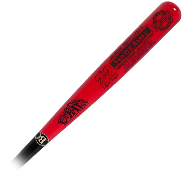 Red Cooperstown Bat Company collectible baseball bat