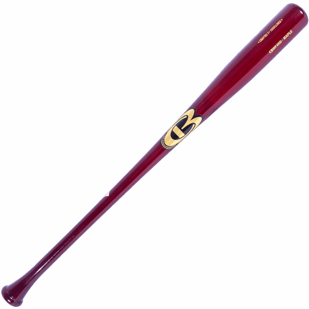 Red baseball bat with logo