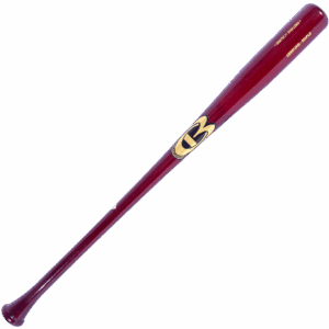 Red baseball bat with logo