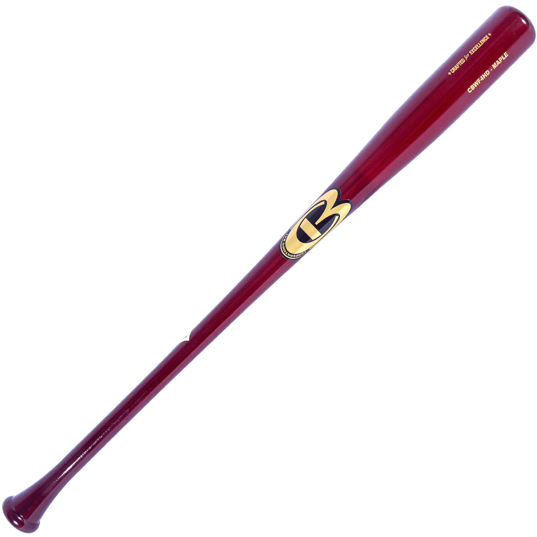 Red baseball bat with logo