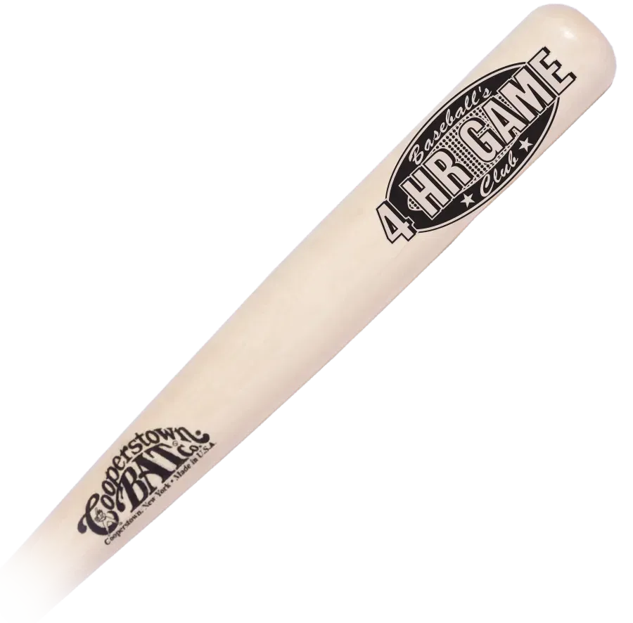 Cooperstown Bat Baseball's Hitter Club engraved Bat - 4 HR Game