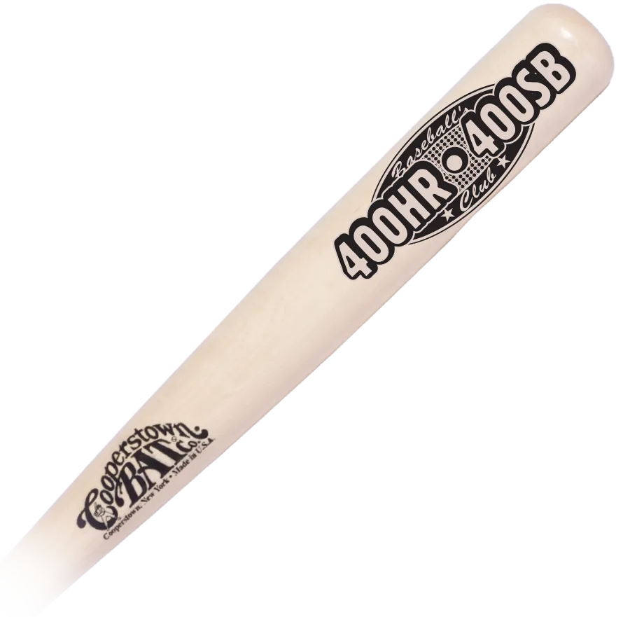 Baseball bat with 400HR 400SB logo