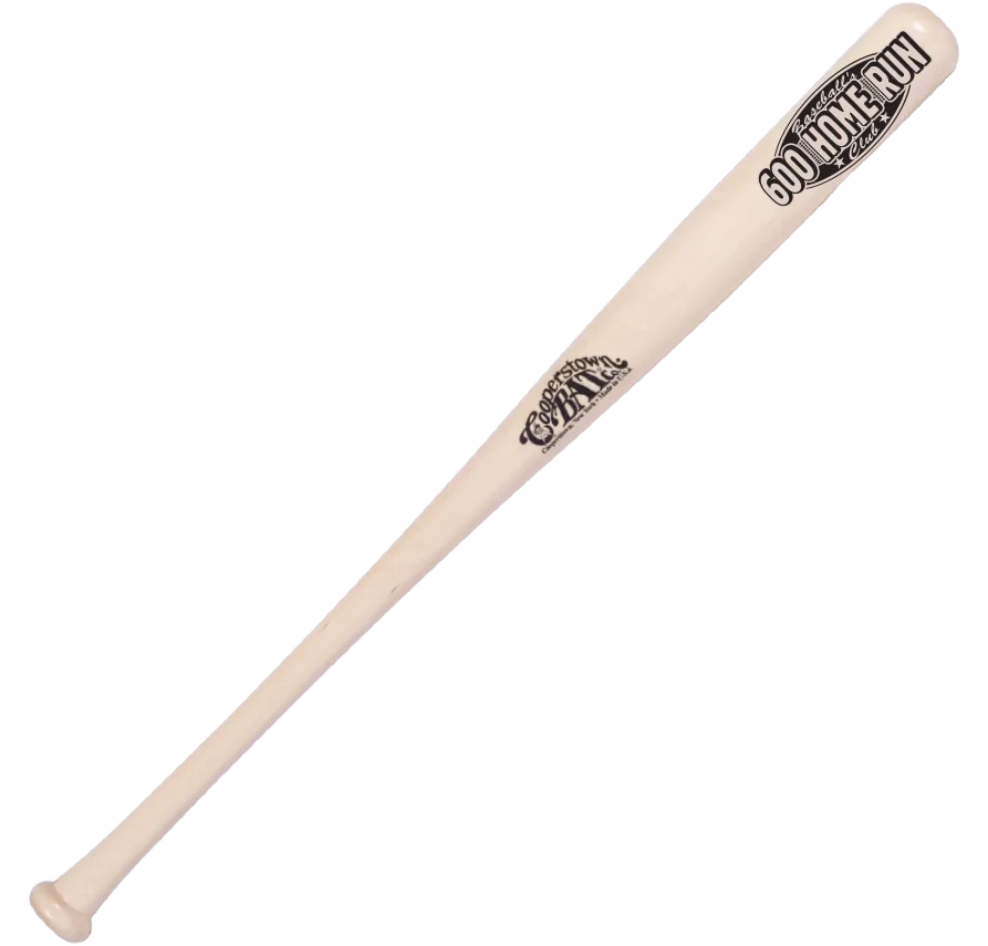 Wooden baseball bat with engraved text