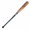 Wooden baseball bat with logo.