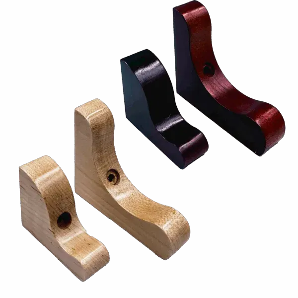 Four wooden Violin bow holders