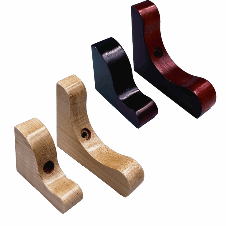 Four wooden Violin bow holders