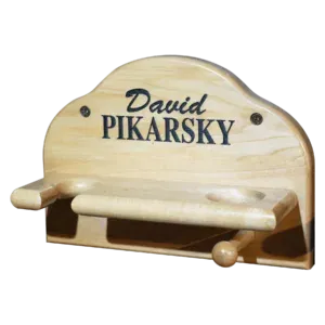 Custom Engraved Ball Bat and Glove display with personalization