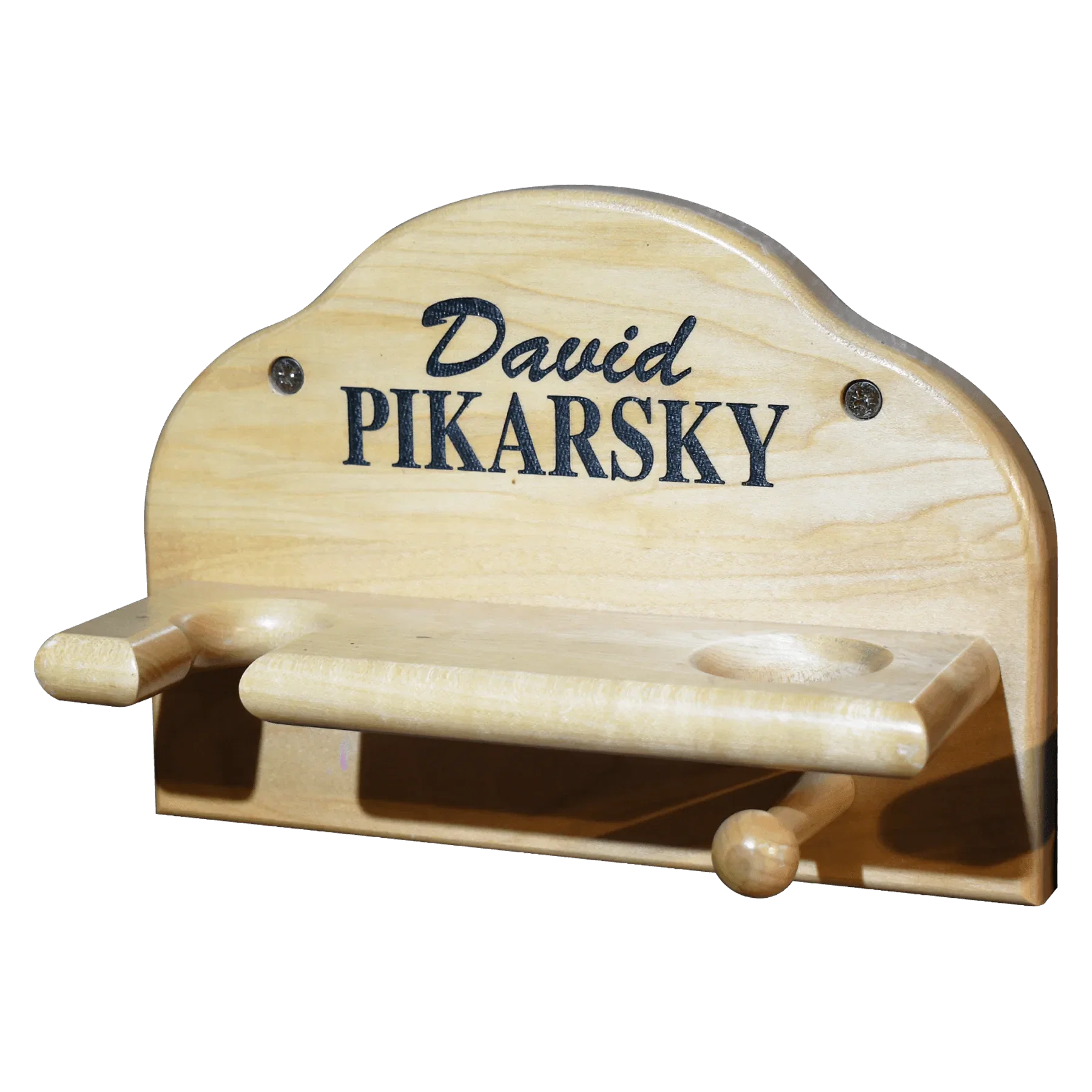 Custom Engraved Ball Bat and Glove display with personalization