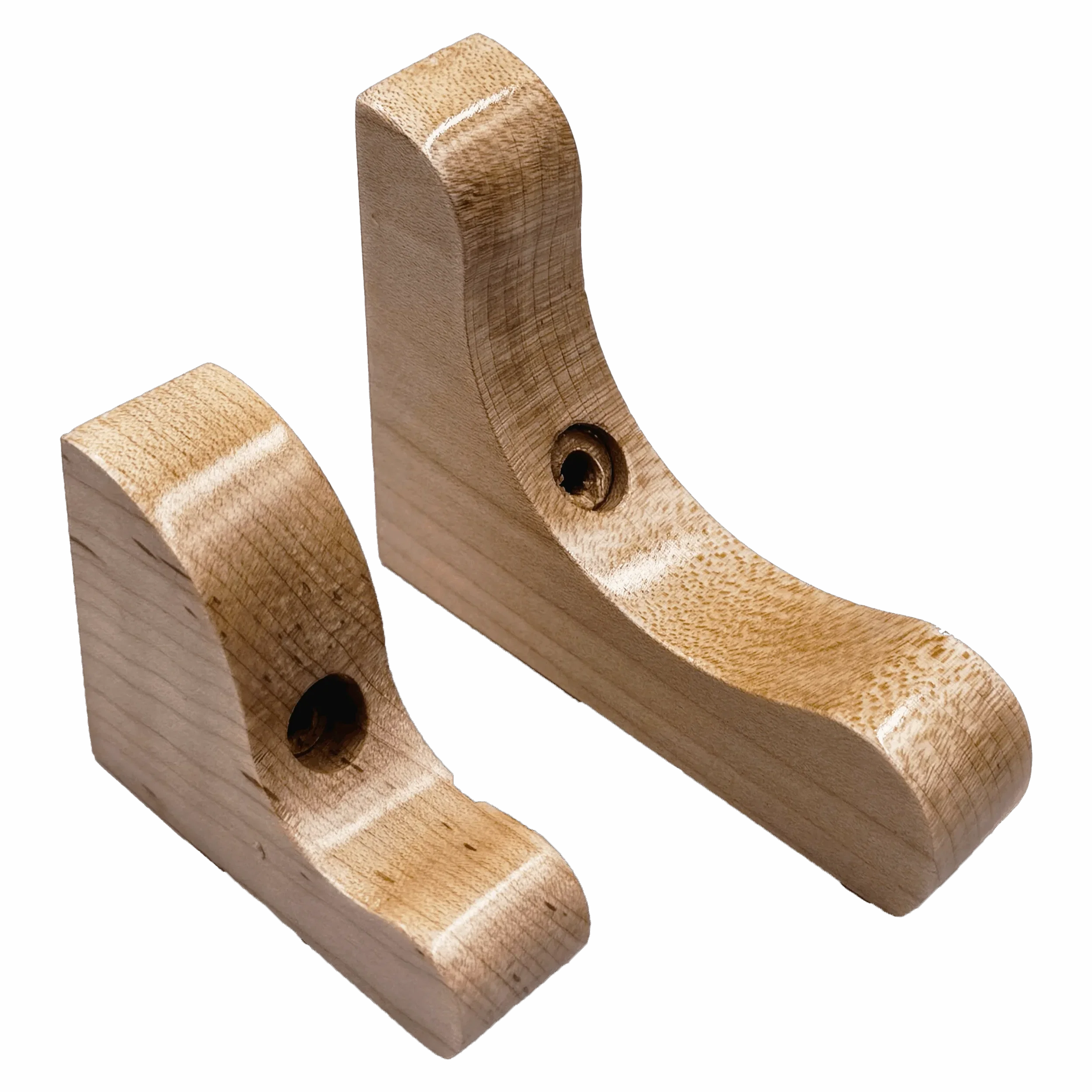 Wooden brackets with smooth finish