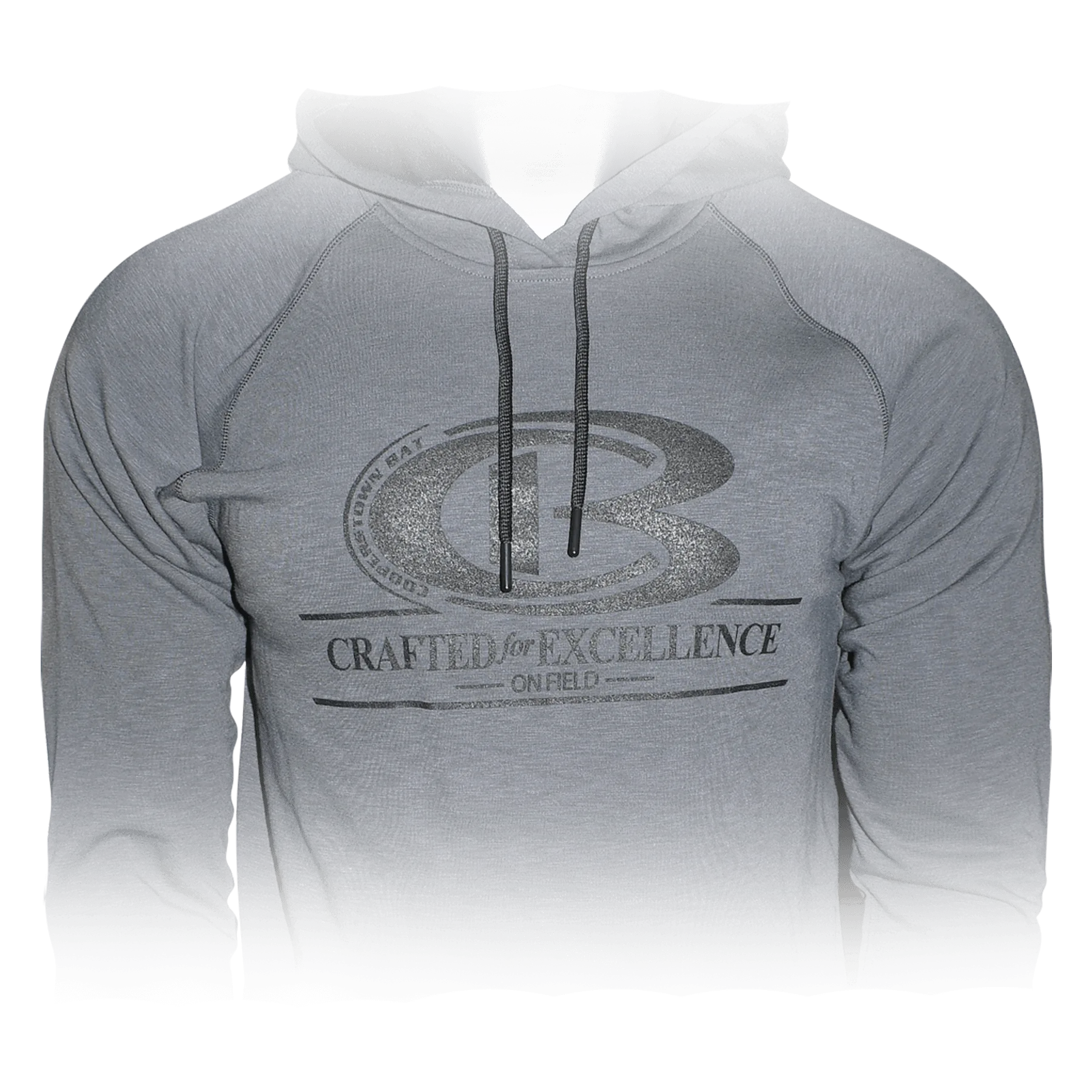 Gray hoodie with 'Crafted for Excellence' logo.
