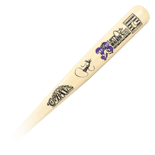 Larry Walker Commemorative Autographed Hall of Fame Stats Bat