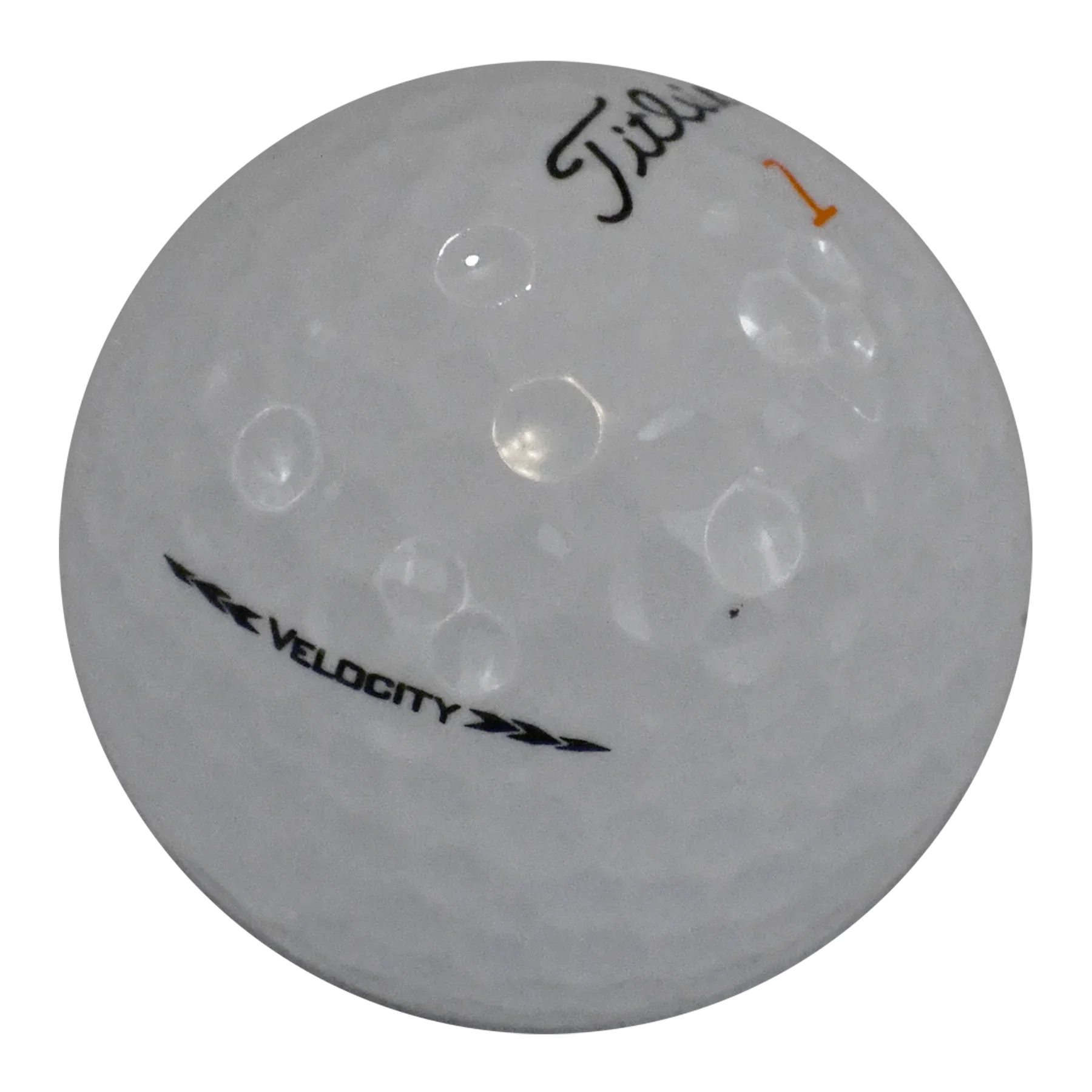 Titleist Velocity golf ball close-up view