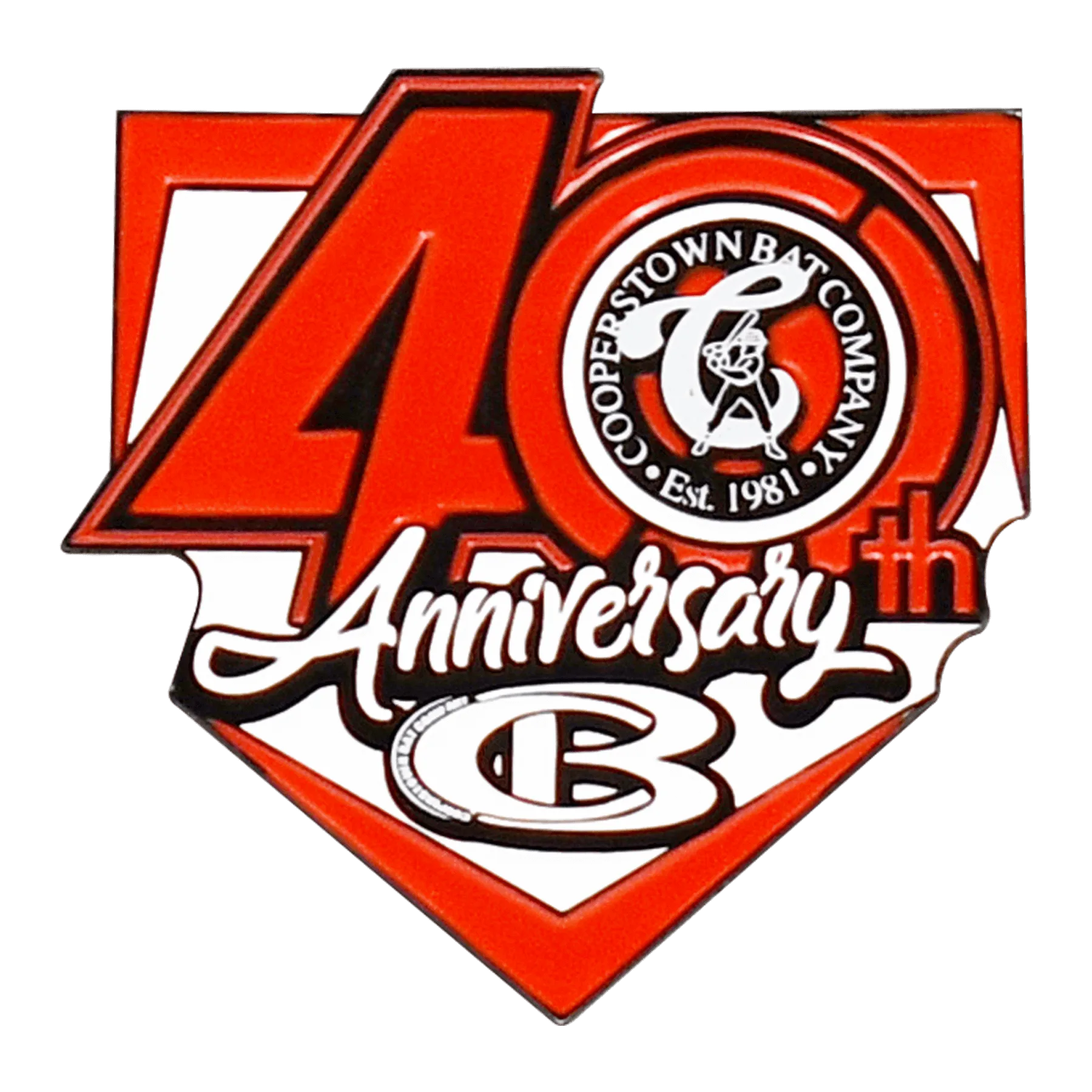 Cooperstown Bat 40th Anniversary Pin - 1981
